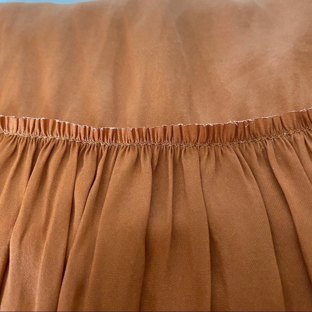 BANANA REPUBLIC Heritage sz S Orange Long Sleeve Ruffle Shirt - Picture 5 of 8